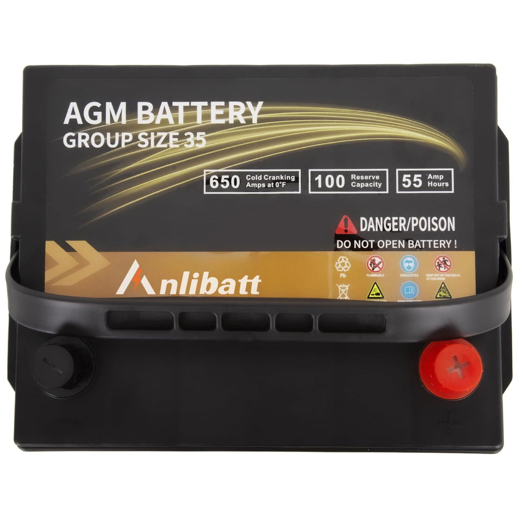 Anlibatt Car AGM Battery Group Size 48 H6 Start Stop Battery 12V 70Ah 760CCA Maintenance Free Rechargeable