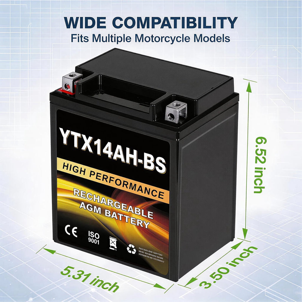 Anlibatt YTX20HL-BS Motorcycle Battery 12V 18Ah 300CCA Rechargeable Sealed Batteries Powersport Replacement for ATV, Scooter, Jet ski, Dirt Bike