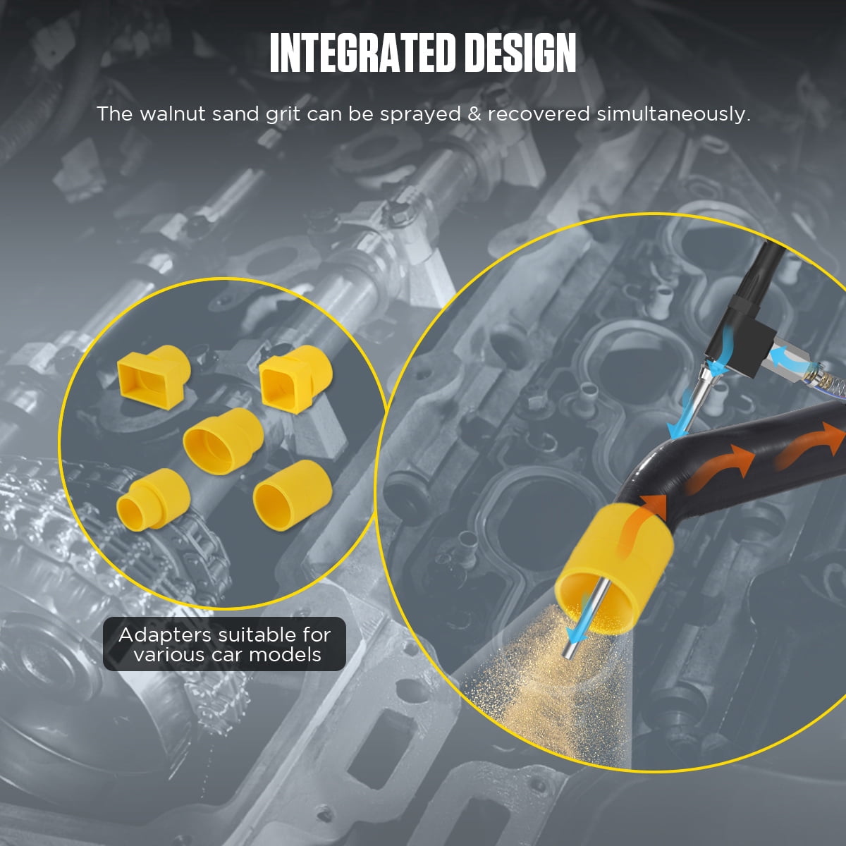 Autool HTS558 Walnut Blaster, 1200W Engine Intake Valve Carbon Cleaner, 13L Capacity with Extension Nozzle & Built-in Filter
